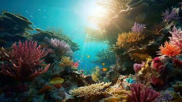 Underwater Scene With Coral Reef photo