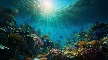 Underwater Scene With Coral Reef photo