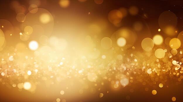 Gold glitters background. shimmering blur spot lights Bokeh Shiny gold light background texture. photo