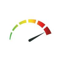 Meter dashboard icon in flat style. Credit score indicator level vector illustration on white isolated background. Gauges with measure scale business concept.