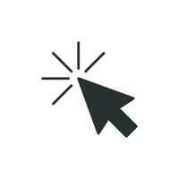 Computer mouse cursor icon in flat style. Arrow cursor vector illustration on white isolated background. Mouse aim business concept.