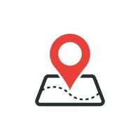 Pin map icon in flat style. Gps navigation vector illustration on white isolated background. Target destination business concept.