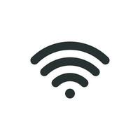 Wifi internet sign icon in flat style. Wi-fi wireless technology vector illustration on white isolated background. Network wifi business concept.