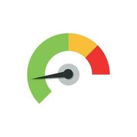 Meter dashboard icon in flat style. Credit score indicator level vector illustration on white isolated background. Gauges with measure scale business concept.