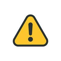 Exclamation mark icon in flat style. Danger alarm vector illustration on white isolated background. Caution risk business concept.