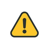 Exclamation mark icon in flat style. Danger alarm vector illustration on white isolated background. Caution risk business concept.