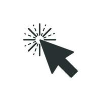 Computer mouse cursor icon in flat style. Arrow cursor vector illustration on white isolated background. Mouse aim business concept.