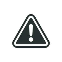 Exclamation mark icon in flat style. Danger alarm vector illustration on white isolated background. Caution risk business concept.