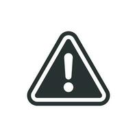 Exclamation mark icon in flat style. Danger alarm vector illustration on white isolated background. Caution risk business concept.