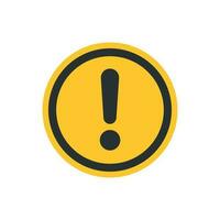 Exclamation mark icon in flat style. Danger alarm vector illustration on white isolated background. Caution risk business concept.