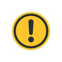 Exclamation mark icon in flat style. Danger alarm vector illustration on white isolated background. Caution risk business concept.