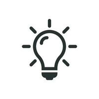 Light bulb icon in flat style. Lightbulb vector illustration on white isolated background. Lamp idea business concept.