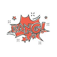 Vector cartoon bang comic sound effects icon in comic style. Sound bubble speech sign illustration pictogram. Bang business splash effect concept.