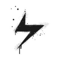 Spray painted graffiti Electric lightning flash, Lightning bolt in black over white. Drops of sprayed thunder bolt symbol. isolated on white background. vector illustration