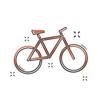 Cartoon bike icon in comic style. Bicycle sign illustration pictogram. Bike business concept. vector