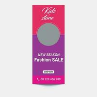 Fashion Sale roll up banner, Summer Fashion sale roll up banner design Template, yellow, blue, red, purple color Stand banner Pull up signage banner Print ready editable template design vector