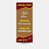 Fashion Sale roll up banner, Summer Fashion sale roll up banner design Template, yellow, blue, red, purple color Stand banner Pull up signage banner Print ready editable template design vector