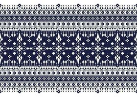 geometric and flower ethnic fabric pattern on blue background for cloth carpet wallpaper background wrapping etc. vector