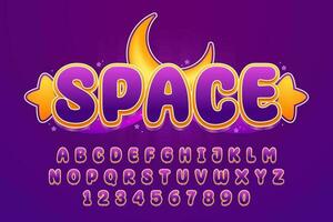 decorative space text effect vector design