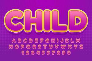 decorative child text effect vector design