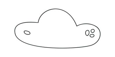 Hand drawn linear vector illustration of cloud