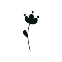 Flat vector silhouette illustration of flower