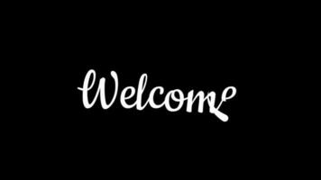 Welcome lettering animation on black screen and green screen video