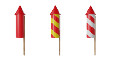 new year rocket 3D set png