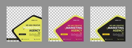 headline banner for social media post template. social media post design for creative marketing agency vector