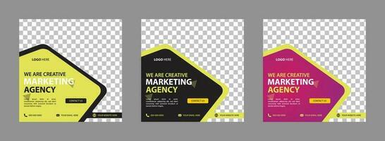 headline banner for social media post template. social media post design for creative marketing agency vector