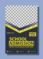 school education social media cover page layout and kids school admission web banner template design set minimal and modern vector