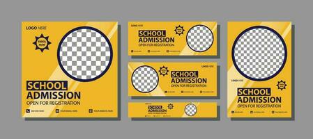 colegio admisión social medios de comunicación enviar bandera diseño colegio admisión bandera modelo diseño moderno y mínimo diseño vector