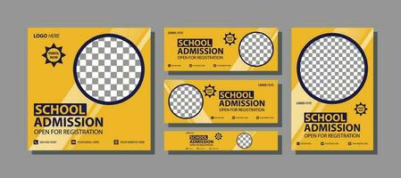 School Admission social media post Banner Design School Admission Banner template design modern and minimal design vector