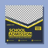 School Admission social media post Banner Design School Admission Banner template design modern and minimal design vector