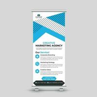 Professional modern business roll up banner design standee banner template Free Vector