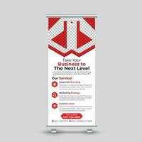 Modern business roll up banner design standee x banner template Free Vector