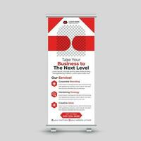 Corporate business roll up banner design standee banner template Free Vector