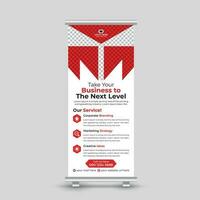 Modern business roll up banner design standee x banner template Free Vector