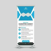 Creative modern minimal business roll up banner design standee x banner template Free Vector