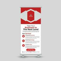 Corporate modern minimal business roll up banner design standee x banner template Free Vector
