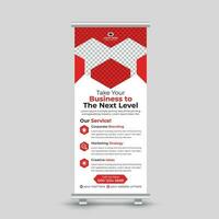 Creative modern minimal business roll up banner design standee x banner template Free Vector