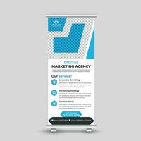 Corporate modern minimal business roll up banner design standee x banner template Free Vector
