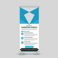 Corporate creative modern minimal business marketing roll up banner design standee x banner template Free Vector