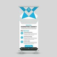 Creative modern minimal business marketing roll up banner design standee x banner template Free Vector