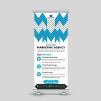 Professional modern minimal business marketing roll up banner design standee x banner template Free Vector
