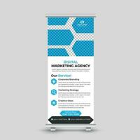 Corporate creative modern minimal business marketing roll up banner design standee x banner template Free Vector