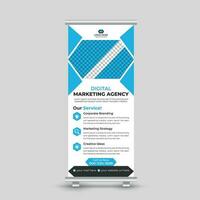 Modern minimal business marketing roll up banner design standee x banner template Free Vector