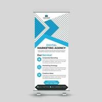 Corporate modern minimal business marketing roll up banner design standee x banner template Free Vector