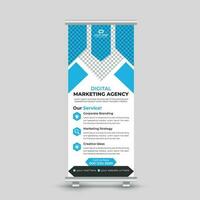 Modern minimal business marketing roll up banner design standee x banner template Free Vector