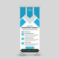 Modern minimal business marketing roll up banner design standee x banner template Free Vector